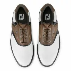 Footjoy FJ Originals Cleatd Plain Toe Twin Saddle Shoes -Fairway Golf Sales 2022 FTJ1066 1066e