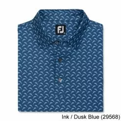Footjoy Lisle Leaping Dolphins Print Self Collar -Fairway Golf Sales 2022 FTJ1352c