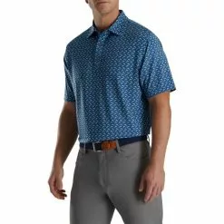 Footjoy Lisle Leaping Dolphins Print Self Collar -Fairway Golf Sales 2022 FTJ1352d