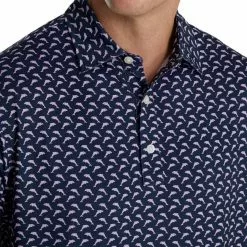 Footjoy Lisle Leaping Dolphins Print Self Collar -Fairway Golf Sales 2022 FTJ1352j