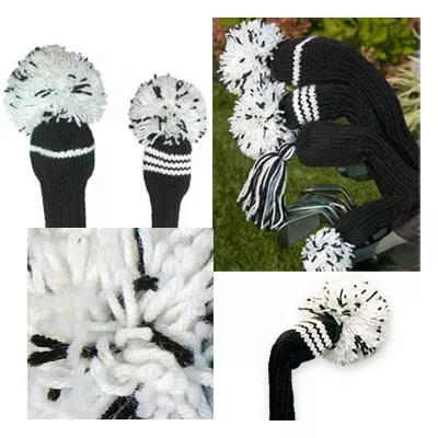 Jan Craig Black White Stripe Headcover Set 3 Jan Craig Black White Stripe Headcover Set