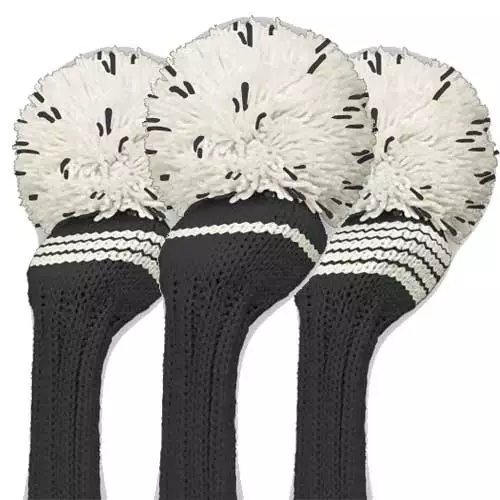 Jan Craig Black White Stripe Headcover Set 4 Jan Craig Black White Stripe Headcover Set - Image 2