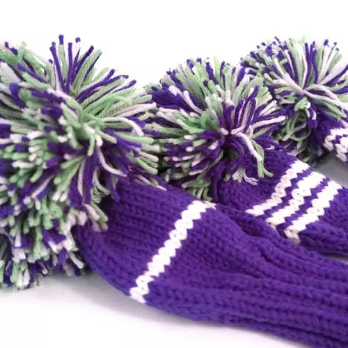 Jan Craig Purple White Meadow Stripe Headcover Set 4 Jan Craig Purple White Meadow Stripe Headcover Set - Image 3
