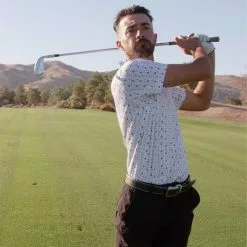 Miura Peter Black Quail Polo Miura Microprint -Fairway Golf Sales 2022 MIU0161b