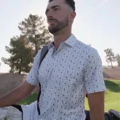 Miura Peter Black Quail Polo Miura Microprint -Fairway Golf Sales 2022 MIU0161c