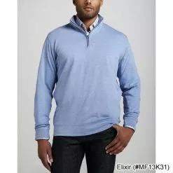 Peter Millar Heather Interlock Quarter Zip Sweaters W/ Logo -Fairway Golf Sales 2022 PTM0003 3d
