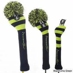 RocketTour Black Base Rugby Stripe Pom Pom Headcover -Fairway Golf Sales 2022 ROC0001 1a