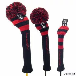 RocketTour Black Base Rugby Stripe Pom Pom Headcover -Fairway Golf Sales 2022 ROC0001 1b