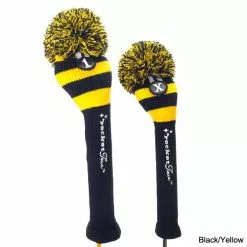 RocketTour Black Base Rugby Stripe Pom Pom Headcover -Fairway Golf Sales 2022 ROC0001 1e
