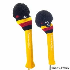 RocketTour Black Base Rugby Stripe Pom Pom Headcover -Fairway Golf Sales 2022 ROC0001 1g
