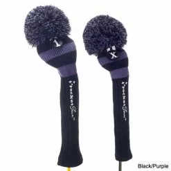 RocketTour Black Base Rugby Stripe Pom Pom Headcover -Fairway Golf Sales 2022 ROC0001 1h