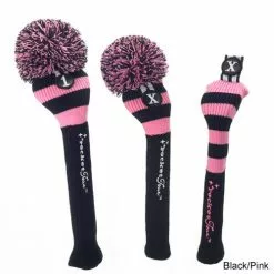 RocketTour Black Base Rugby Stripe Pom Pom Headcover -Fairway Golf Sales 2022 ROC0001 1i