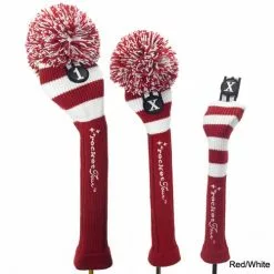 RocketTour Red Base Rugby Stripe Pom Pom Headcover -Fairway Golf Sales 2022 ROC0006 6b