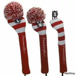 RocketTour Red Base Rugby Stripe Pom Pom Headcover -Fairway Golf Sales 2022 ROC0006 6c