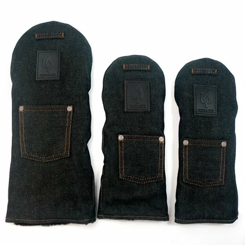 Rose & Fire Black Raw Denim Headcover Set 3 Rose & Fire Black Raw Denim Headcover Set
