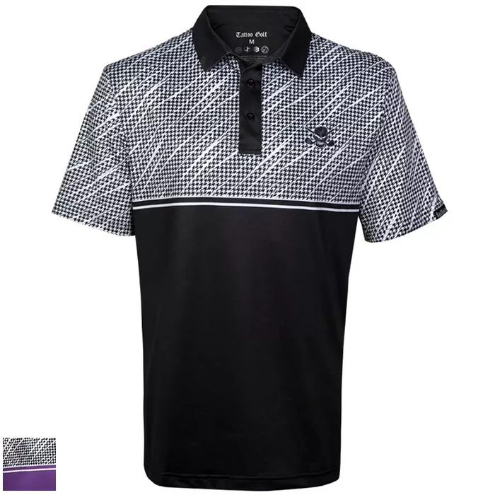 TattooGolf Tattoo Golf Houndstooth Cool-Stretch Golf Shirt 3 TattooGolf Tattoo Golf Houndstooth Cool-Stretch Golf Shirt