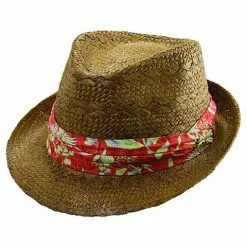 Tommy Bahama Brown Toyo Fedora Hats (#TBW 135OS)