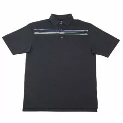 VokeyDesign Vokey Design Solid Texture Chest Stripe Polo Shirts